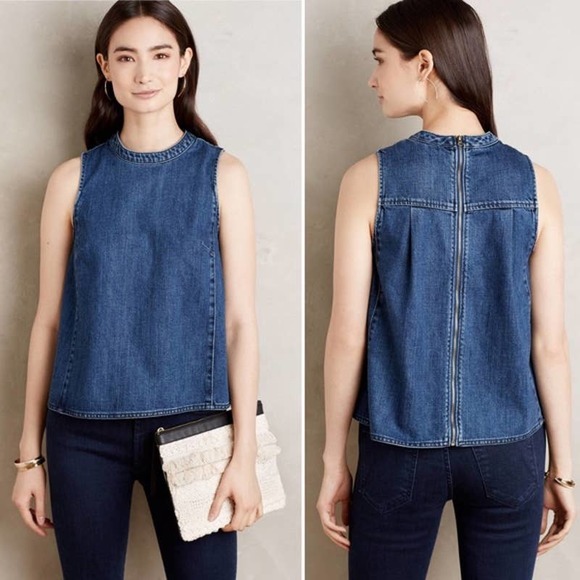 Anthropologie Tops - Anthropologie | Denim Swing Tank